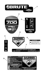 Decals Group Diagram and Parts List for 7800662-BTXPV22700E 2010 Briggs and Stratton Lawn Mower